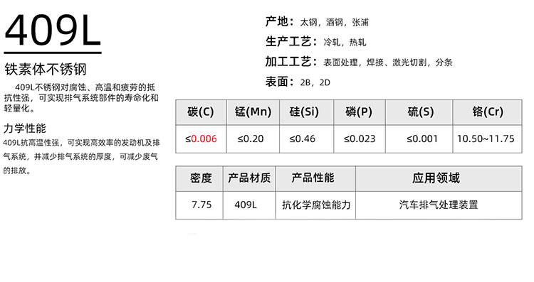 409l不銹鋼管化學(xué)成分表